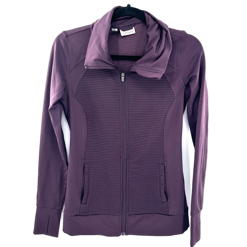 Athleta Women’s Dark Purple Track‎ Jacket with Thumbholes Size XS
